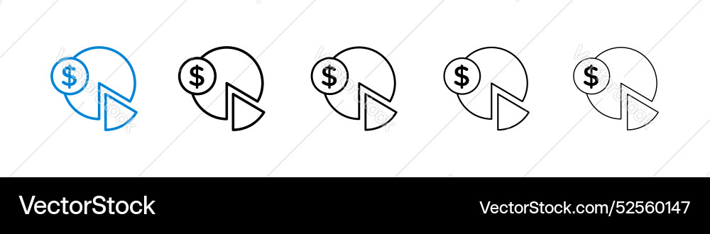 Dividend yield icon set on white background Vector Image
