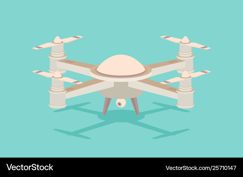 Flat isometric drone isolated on color background Flat isometric drone isolated on color background vector image