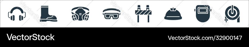 Flat rescue and protective line icons linear set Flat rescue and protective line icons linear set Vector Image