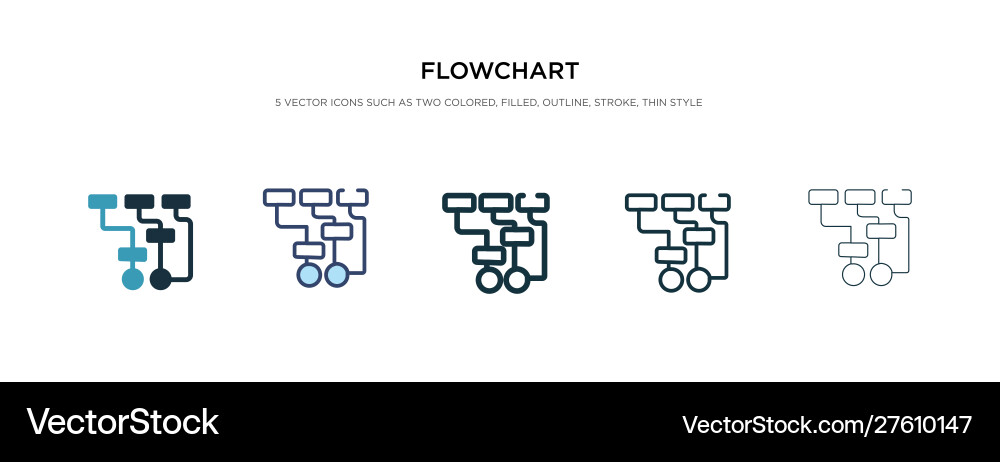 Flowchart-Symbol in verschiedenen Stil zweifarbig Flowchart-Symbol in verschiedenen Stil zweifarbig vektorbild