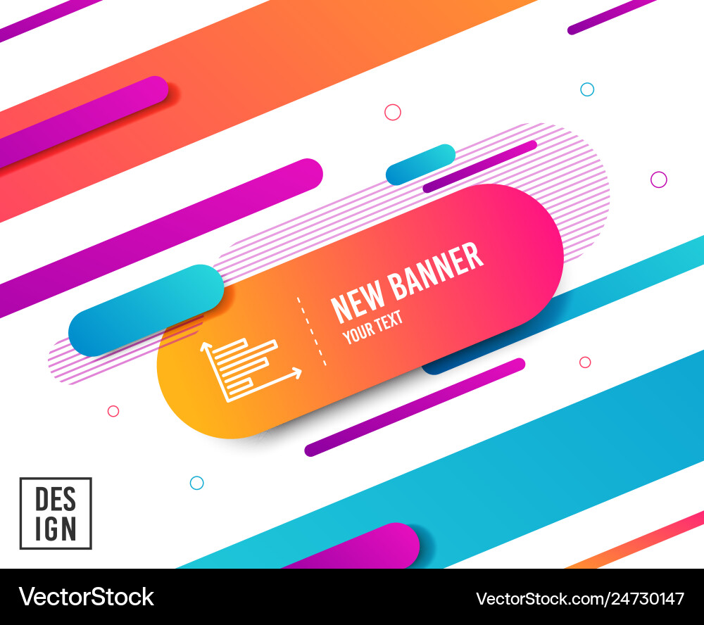 Horizontal chart line icon column graph sign Vector Image