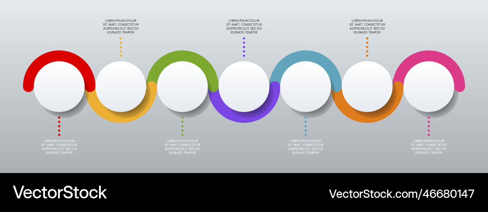 Infographics design template and icons with 7 vector image