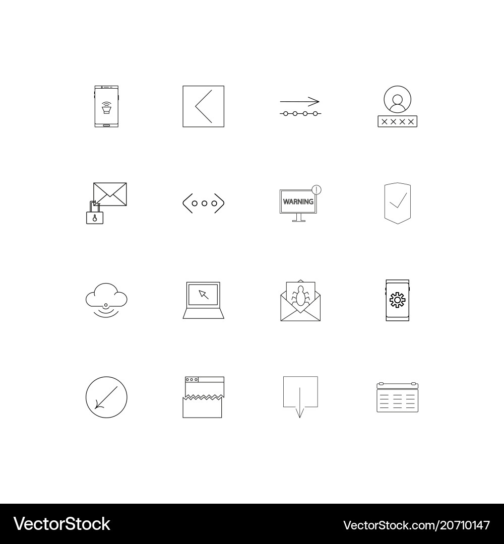 Internet-Technologien einfache lineare Icons Set Internet-Technologien einfache lineare Icons Set vektorbild