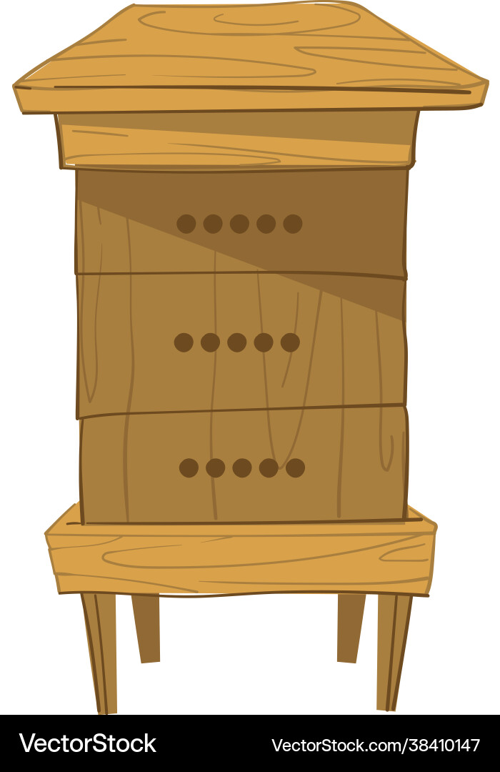 Langstroth hive wooden construction for bee cells vector image