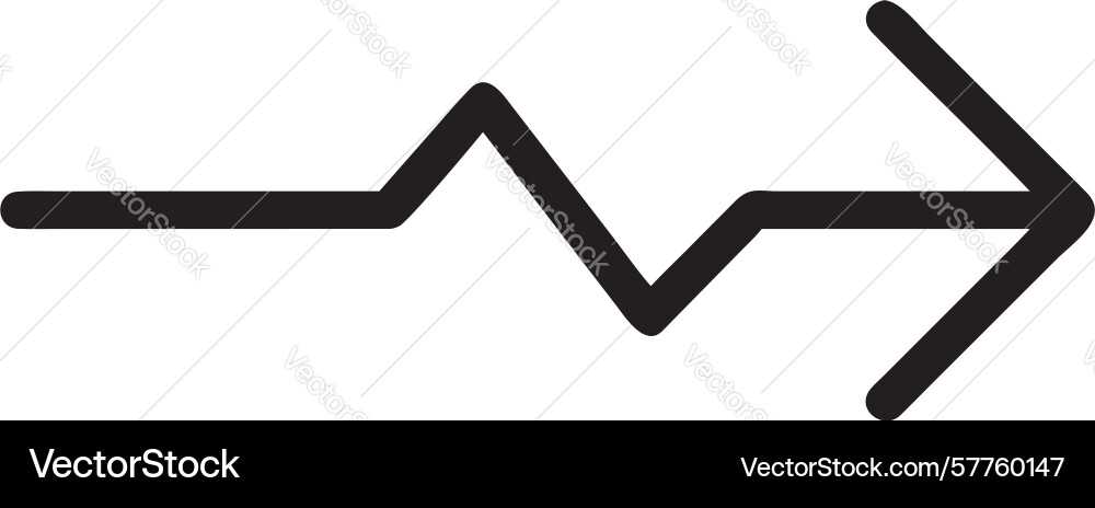 Lightning bolt arrow for quick sudden action vector image