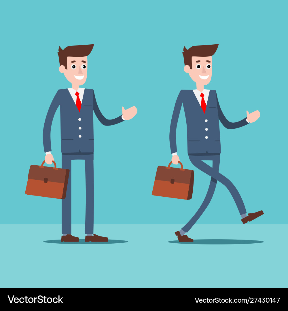 Manager character with a portfolio Manager character with a portfolio vector image