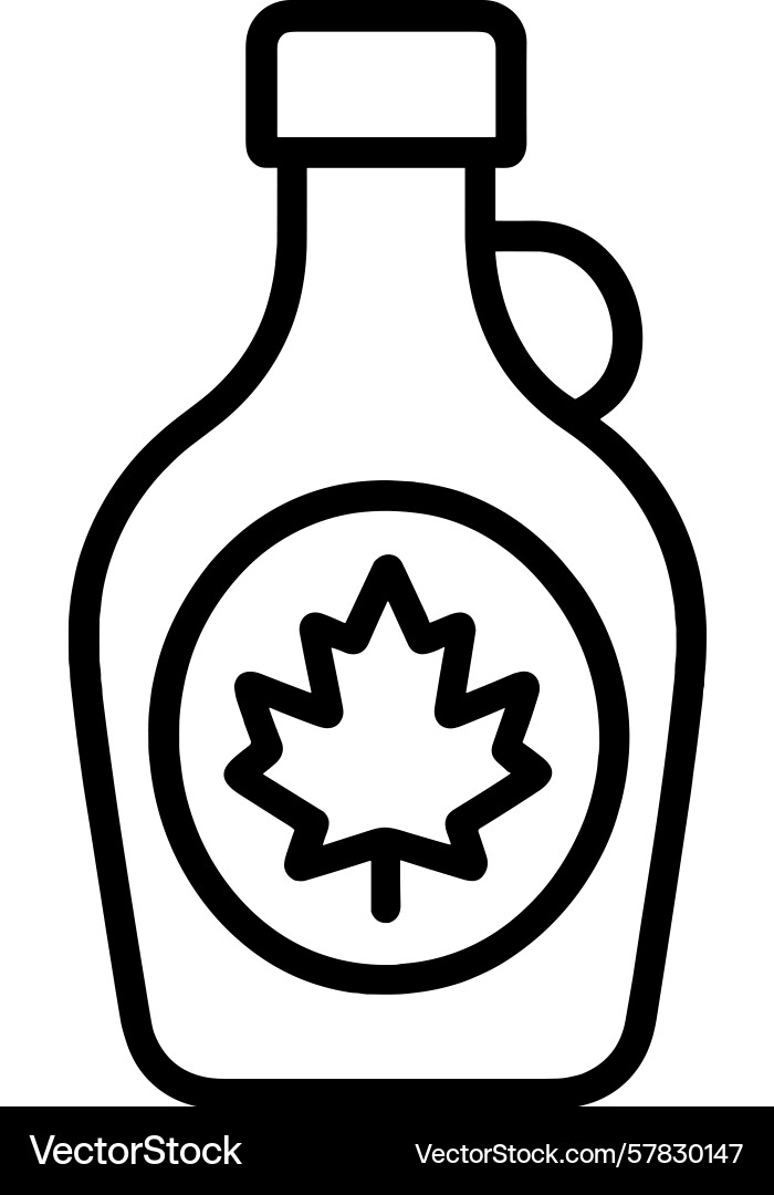 Maple syrup bottle with a leaf design showcasing Maple syrup bottle with a leaf design showcasing Vector Image