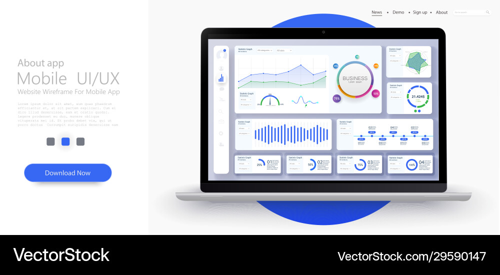 Modern Dashboard Analytics Template vector image