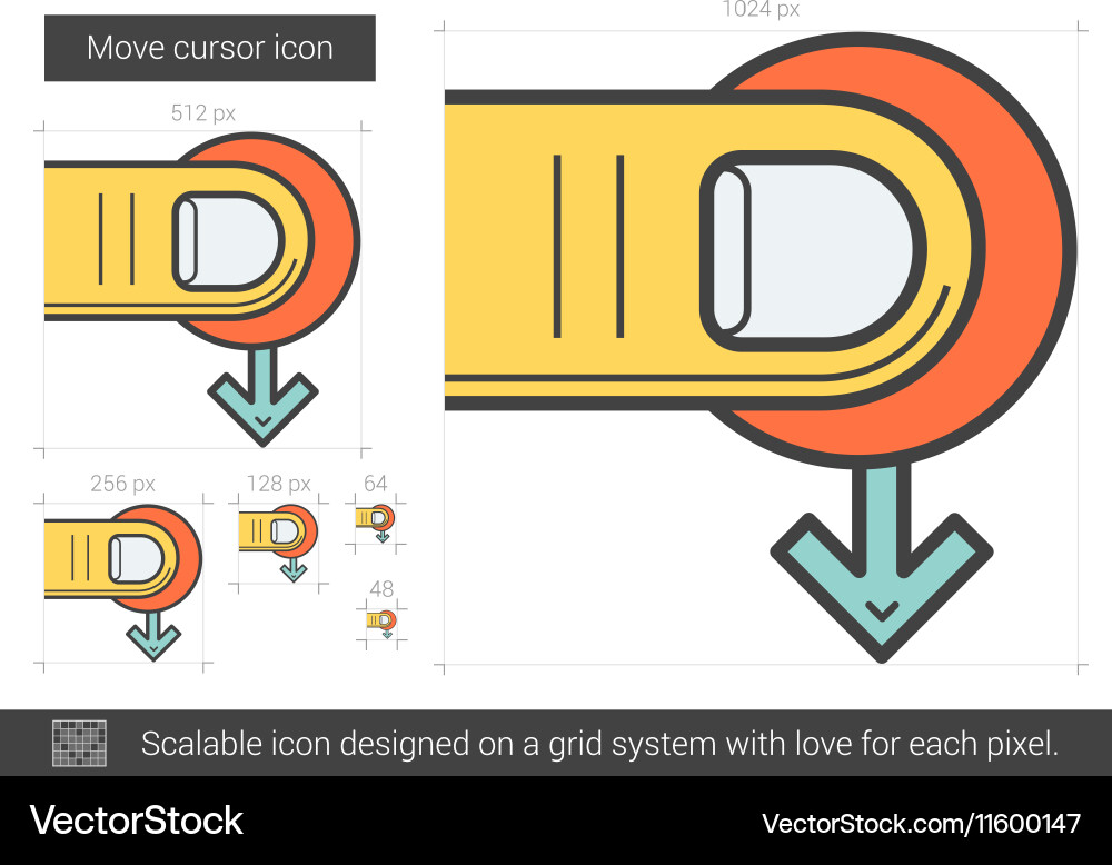 Move cursor line icon Vector Image