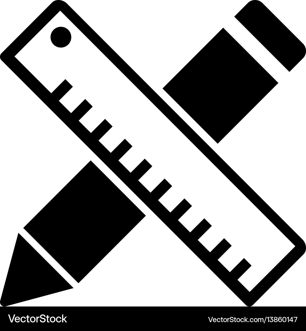 Pen and ruler design tools flat icon vector image