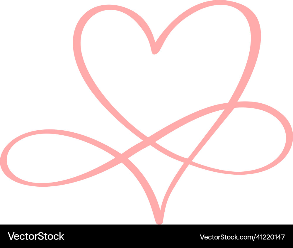 Pink heart sign infinity love forever logo Pink heart sign infinity love forever logo vector image