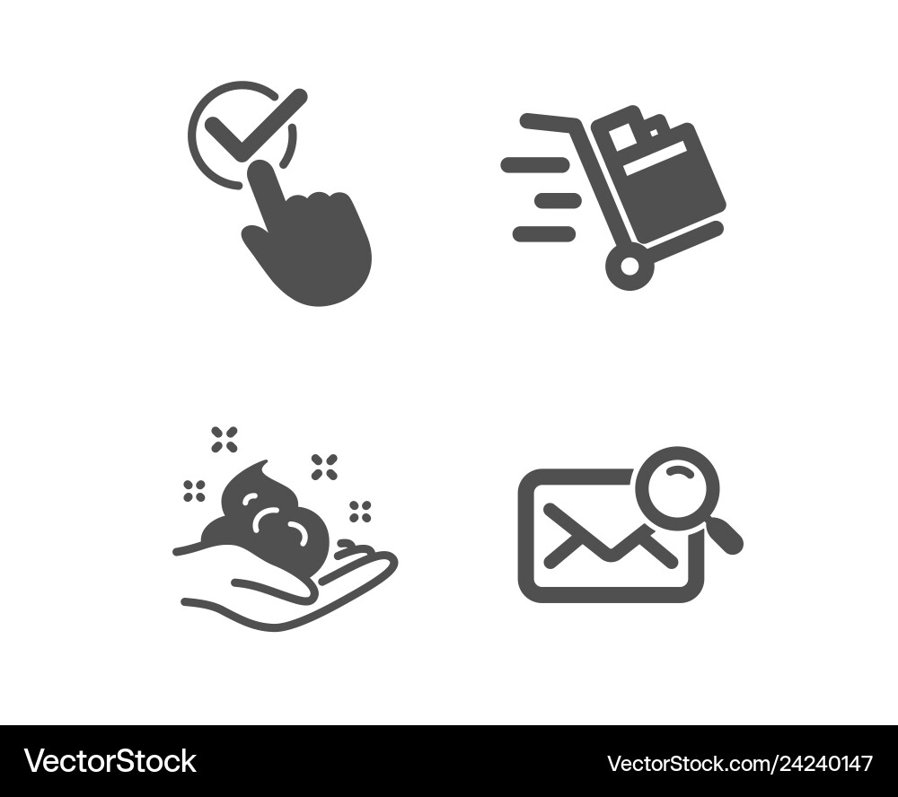 Push cart skin care and checkbox icons search Vector Image