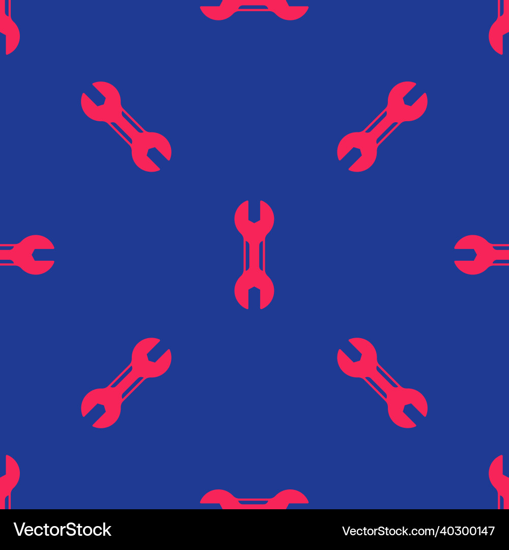 Red wrench spanner icon isolated seamless pattern Red wrench spanner icon isolated seamless pattern vector image