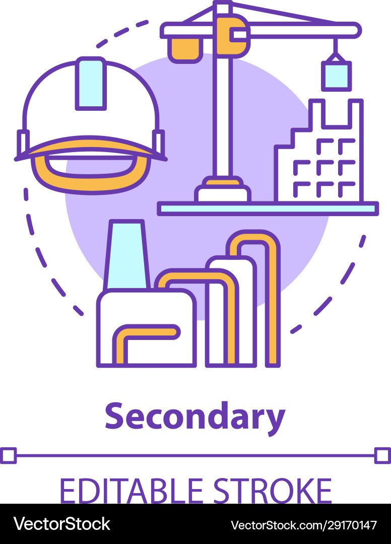 Secondary concept icon processing vector image