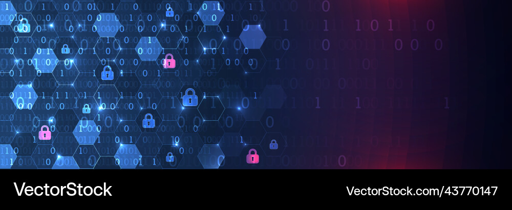 Secure digital space virtual confidential Secure digital space virtual confidential vector image