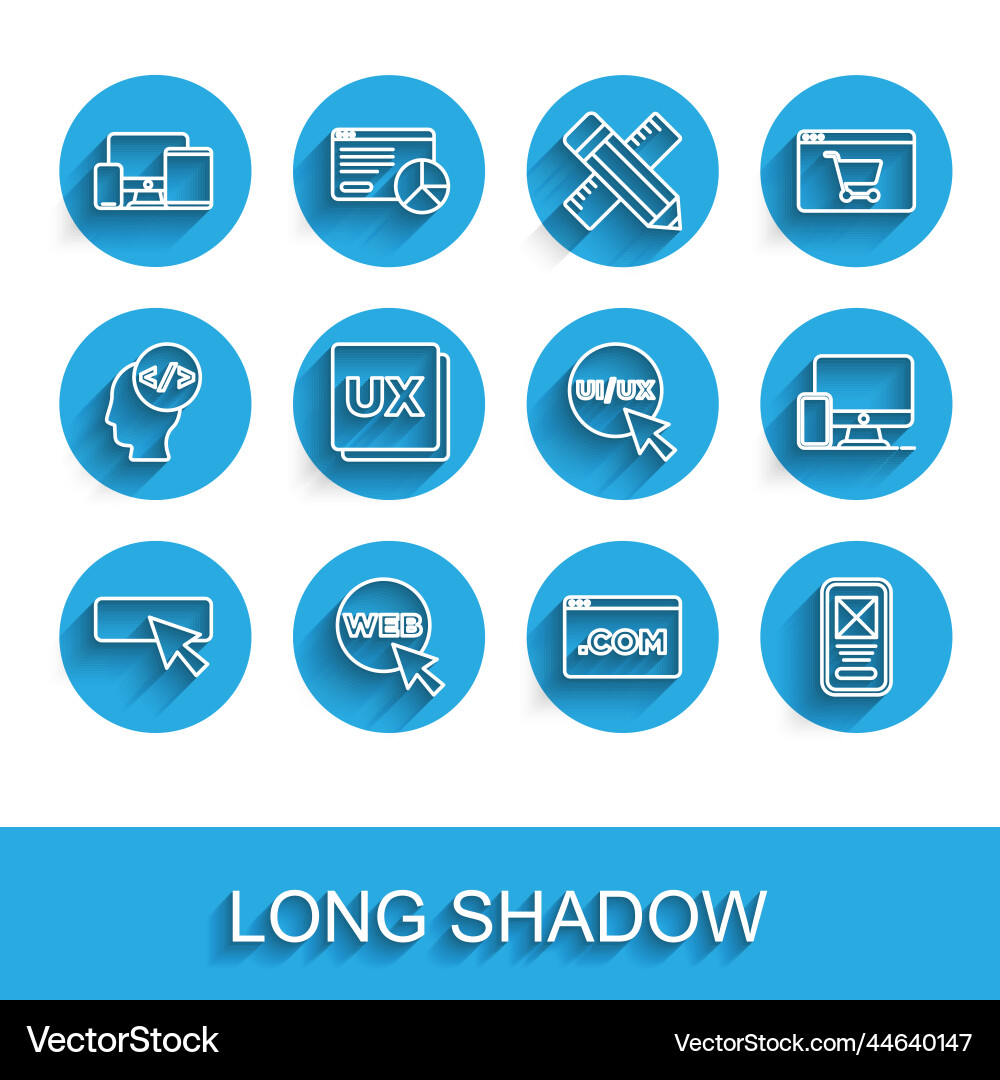 Set Line ui oder ux design web und grafische Monitor Set Line ui oder ux design web und grafische Monitor vektorbild
