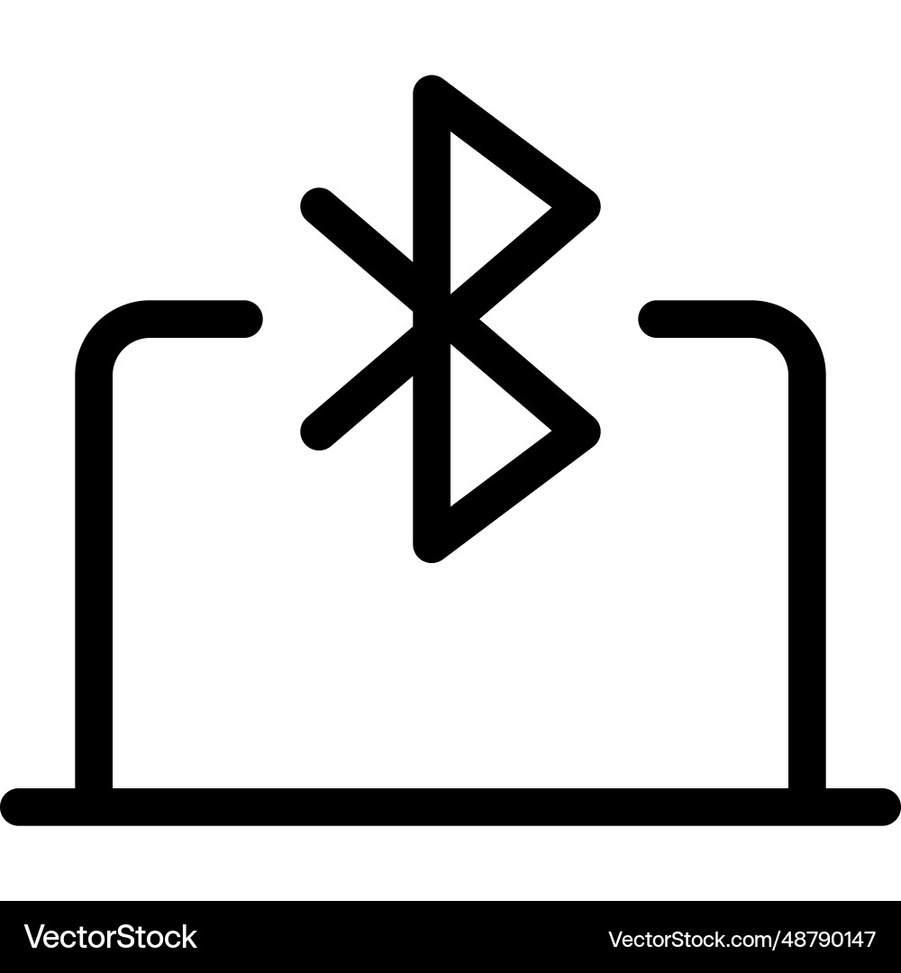 Sharing data via bluetooth to a laptop vector image
