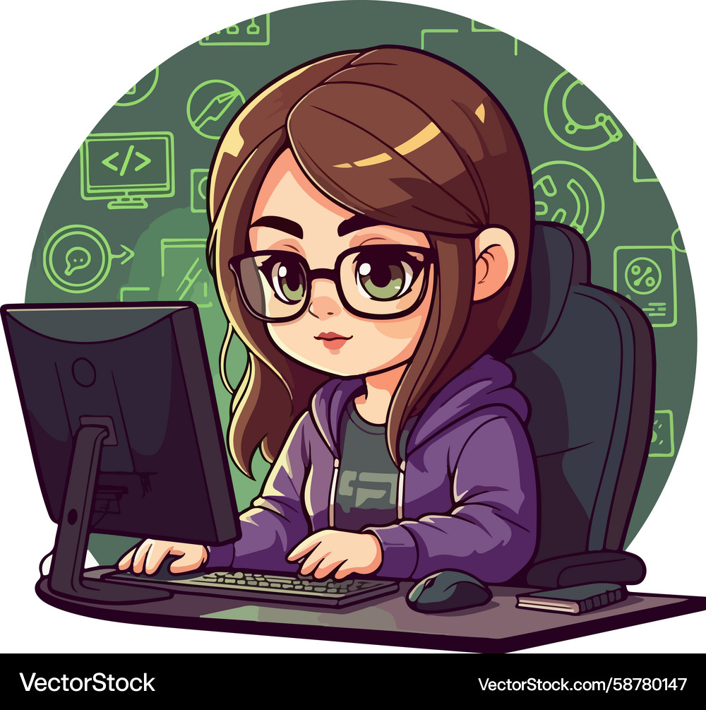 Software Developer Cartoon Vector Image