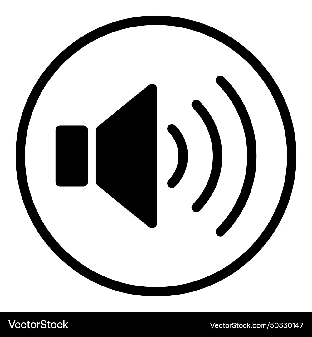 Sound button flat icon isolated on white Vector Image