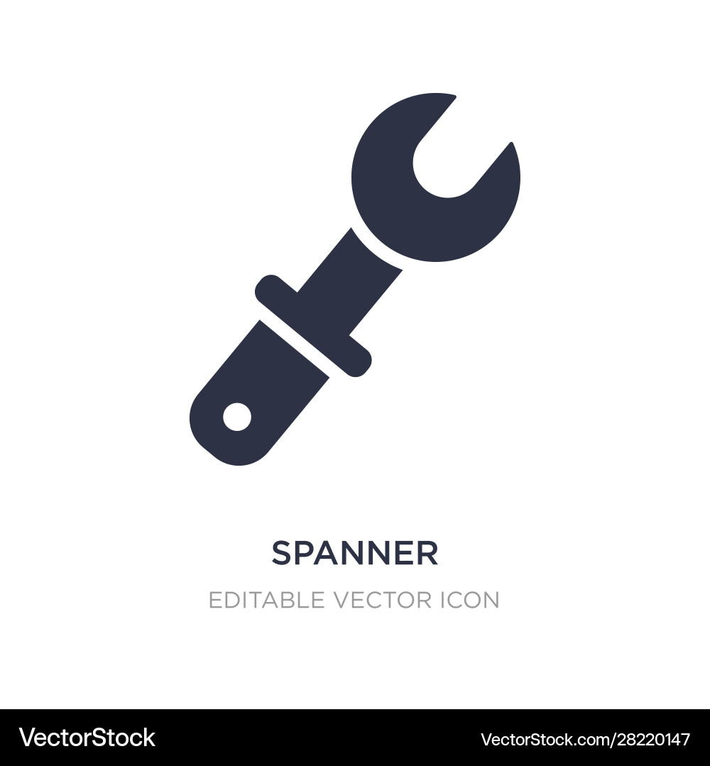 Spanner settings button icon on white background Spanner settings button icon on white background vector image