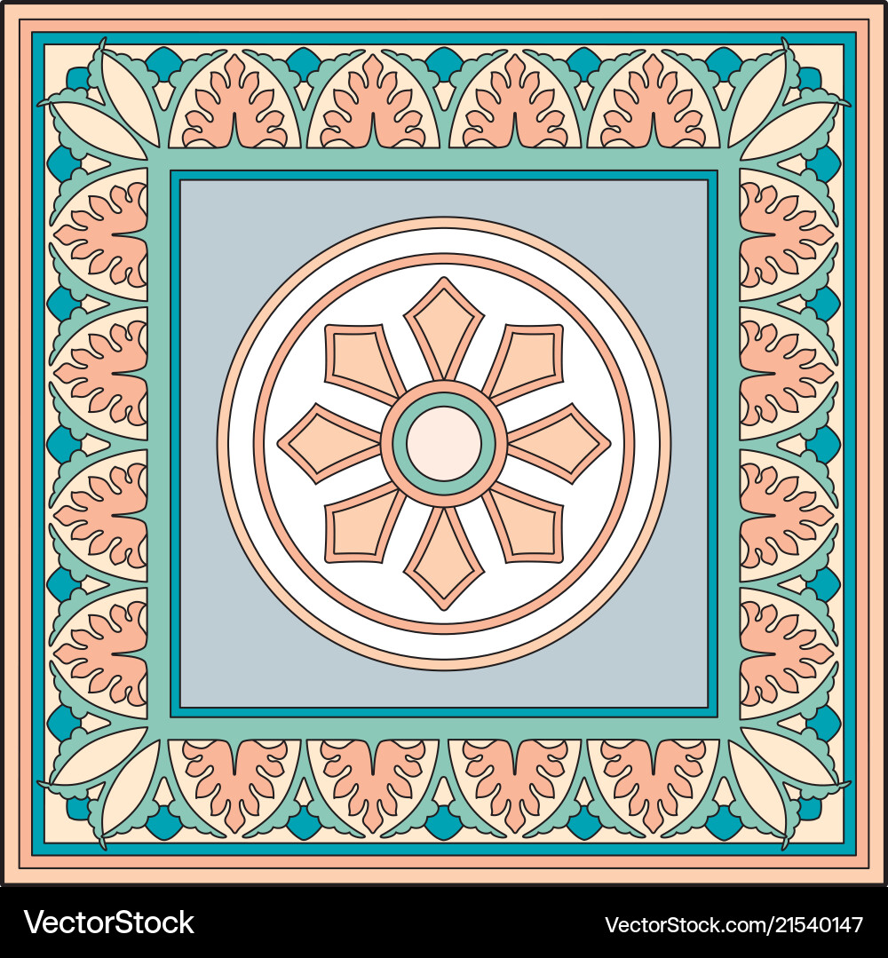 Square with circular pattern vector image