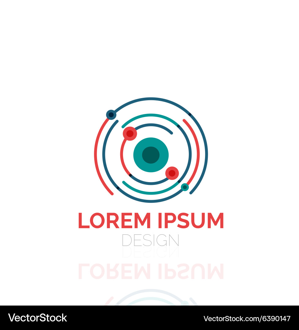 Swirl and circles outline minimal abstract vector image