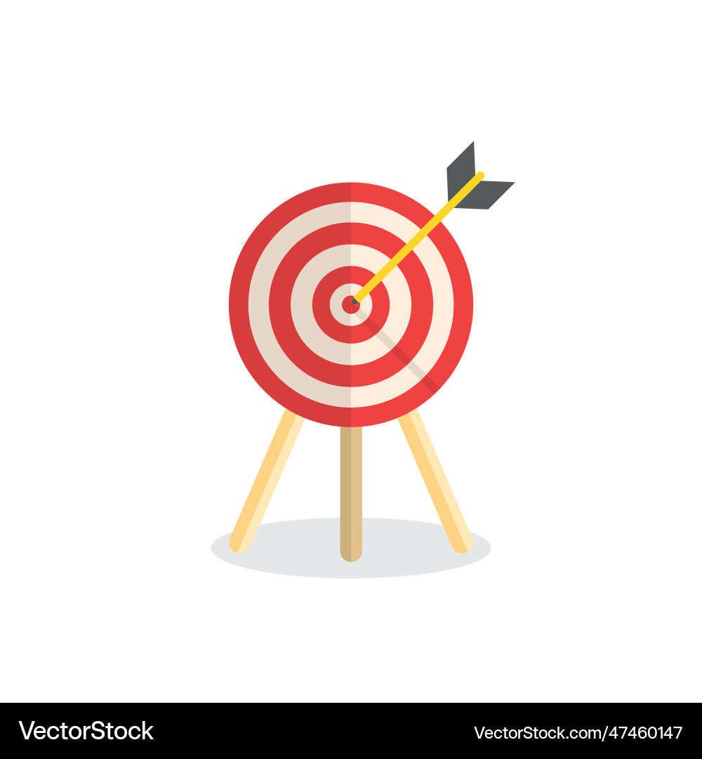 Target icon with arrow standing on tripod Vector Image