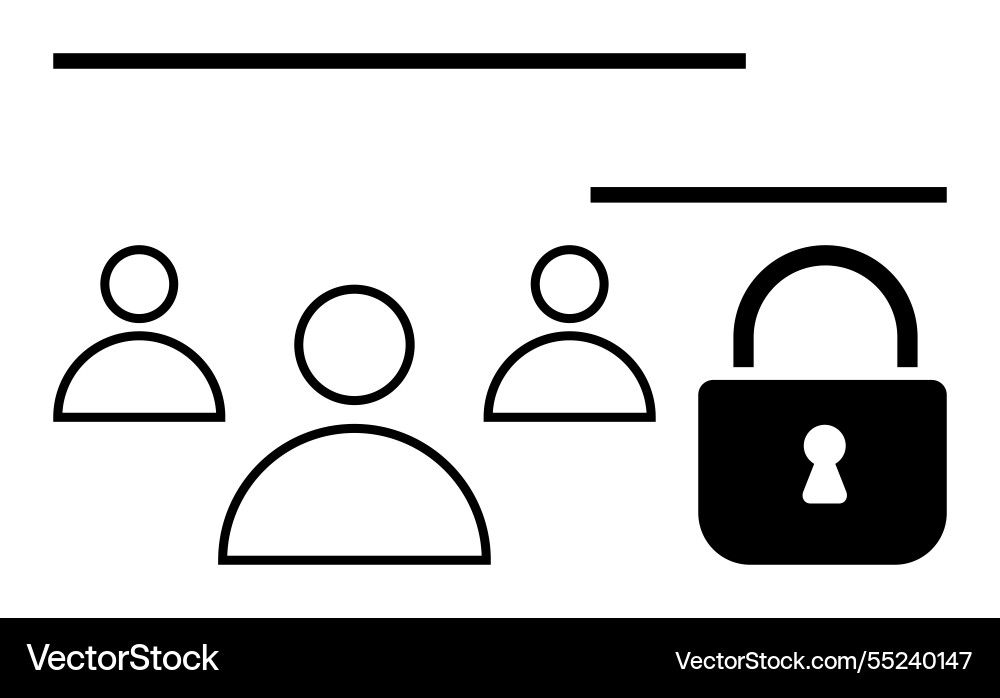 Team management and security concept with user Team management and security concept with user vector image