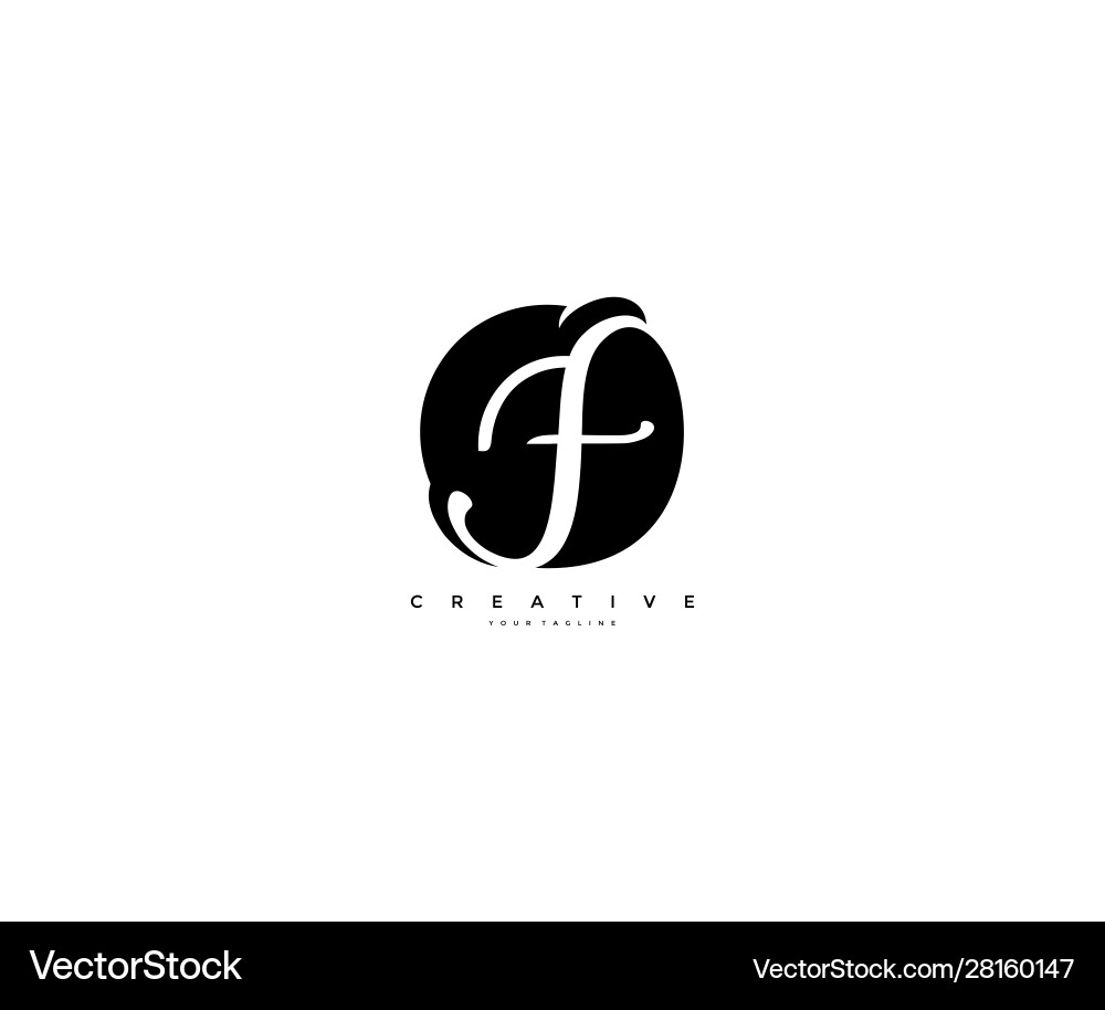 Text initial f letter monogram rounded shape Vector Image