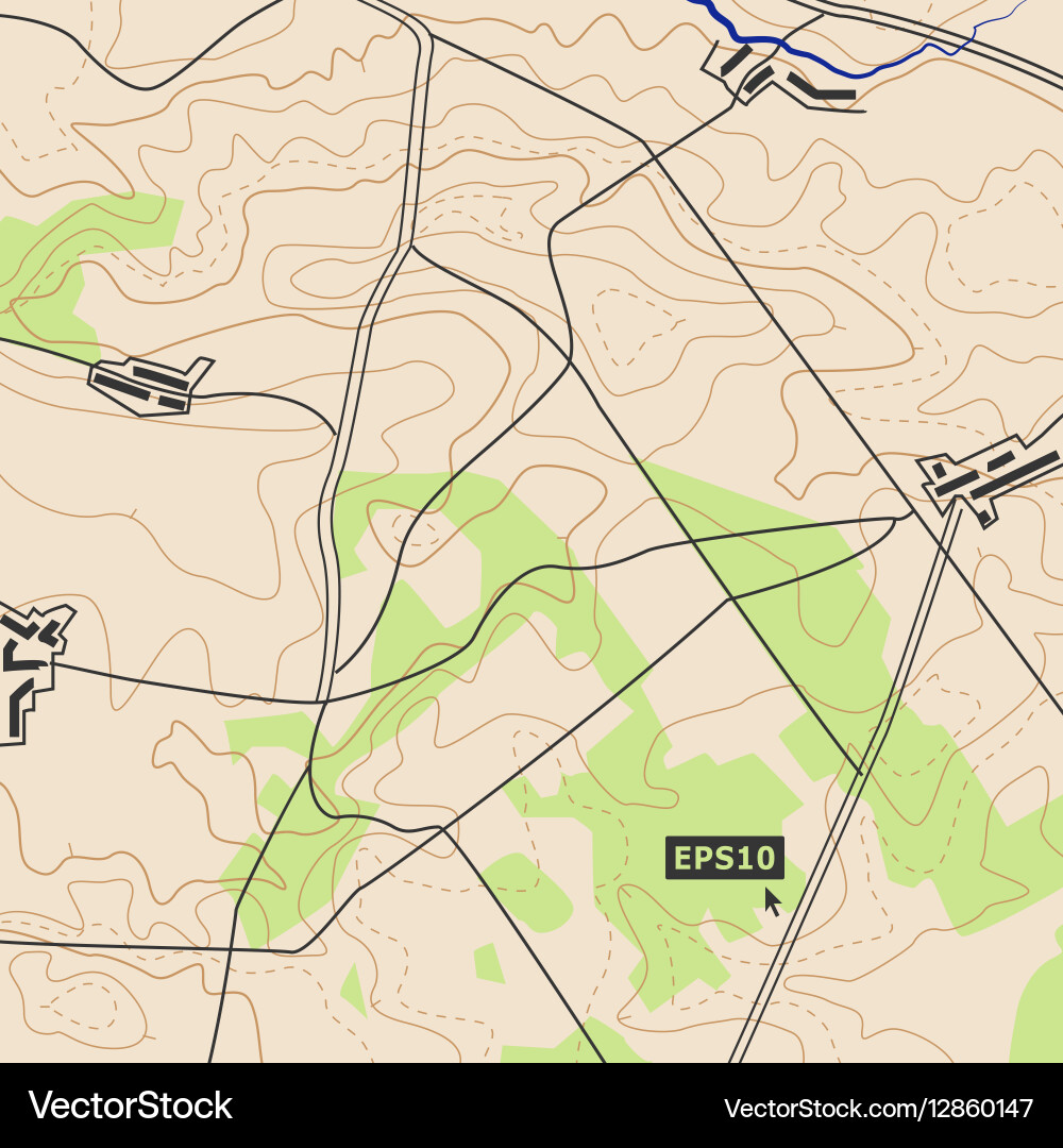 Topographic map background concept with roads vector image