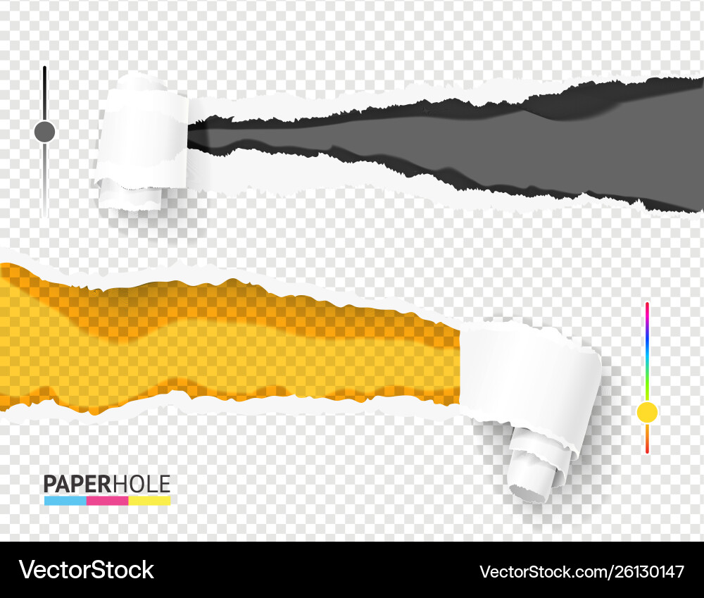 Torn Paper Hole Set - Transparent Background vector image