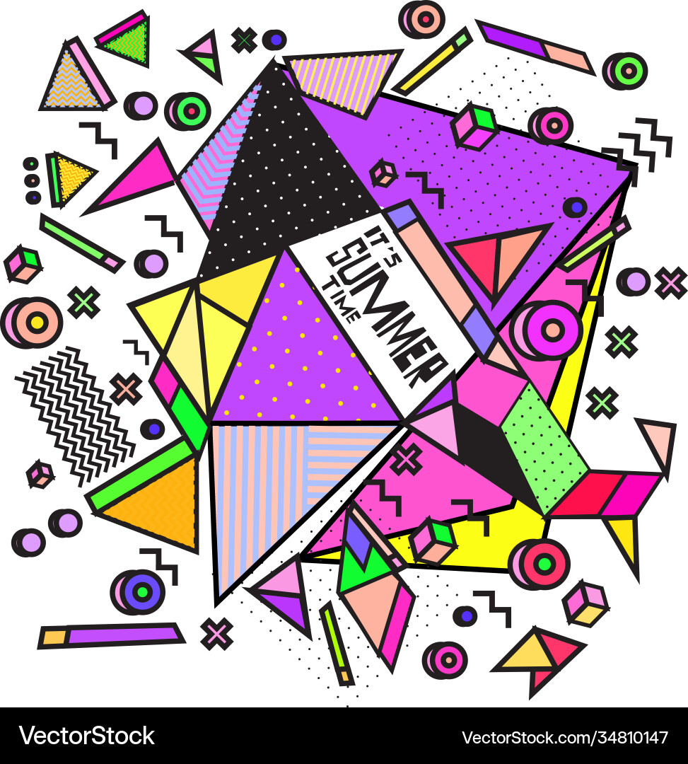 Triangle geometric forms for summer events Vector Image