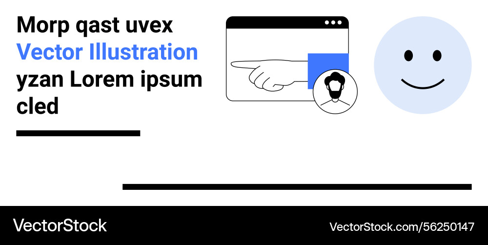 User interface concept with profile avatar cursor User interface concept with profile avatar cursor vector image