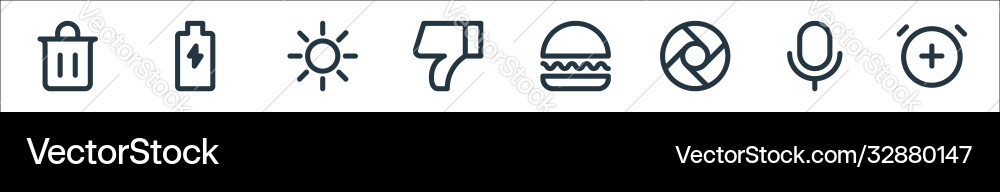 User interface line icons linear set quality User interface line icons linear set quality Vector Image