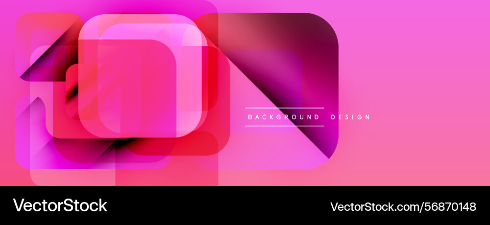 Abstract pink design features overlapping squares vector image