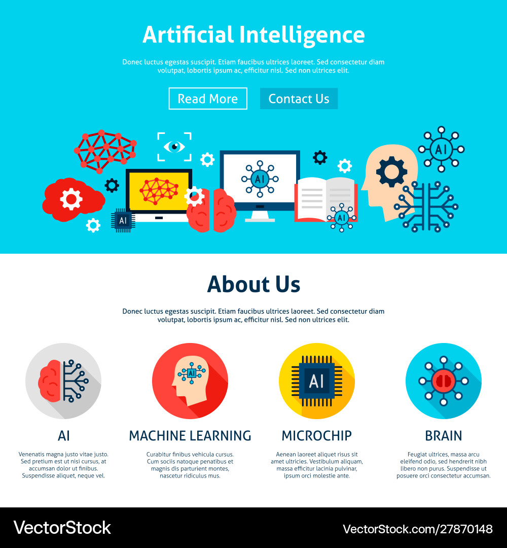 Artificial intelligence website design Vector Image