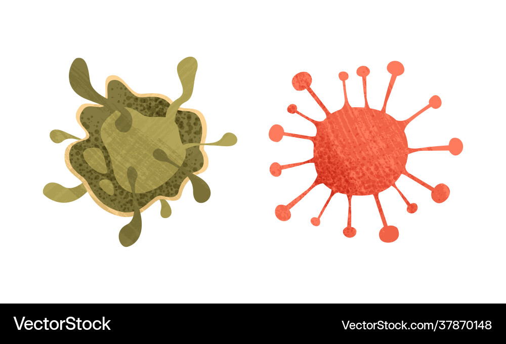 Bacteria and viruses set disease causing objects Vector Image