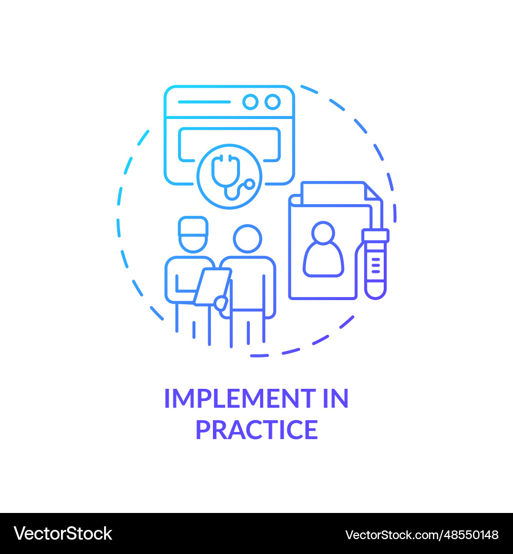 Blue linear gradient icon implement in practice Blue linear gradient icon implement in practice vector image
