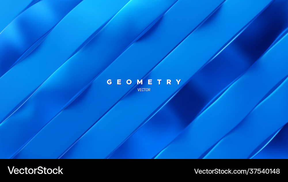 Blue wavy ribbons geometric minimalist backdrop Blue wavy ribbons geometric minimalist backdrop vector image