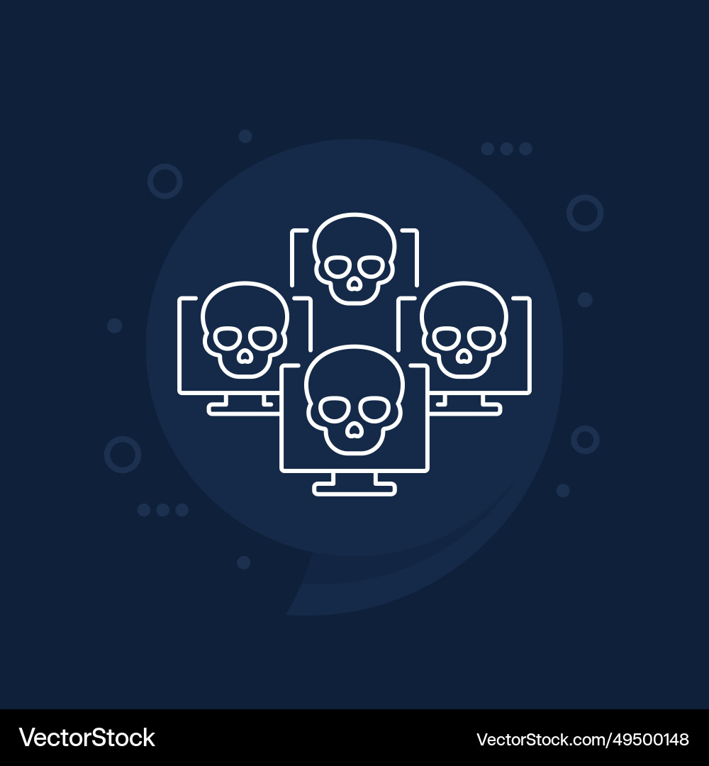 Botnet icon network with bots line vector image
