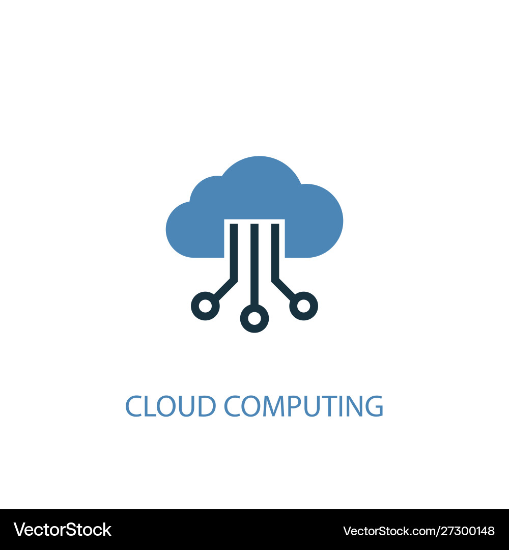 Cloud computing concept 2 colored icon simple vector image