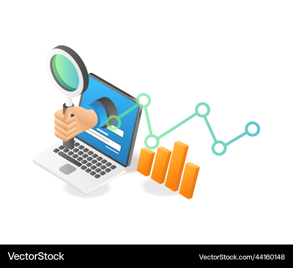 Computer data analysis Computer data analysis vector image