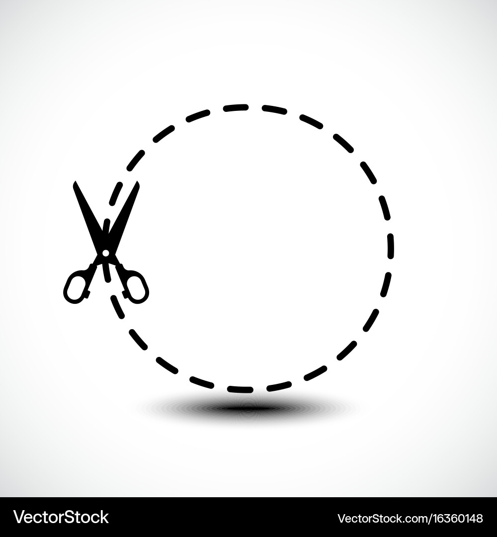 Dotted Lines with Scissors vector image