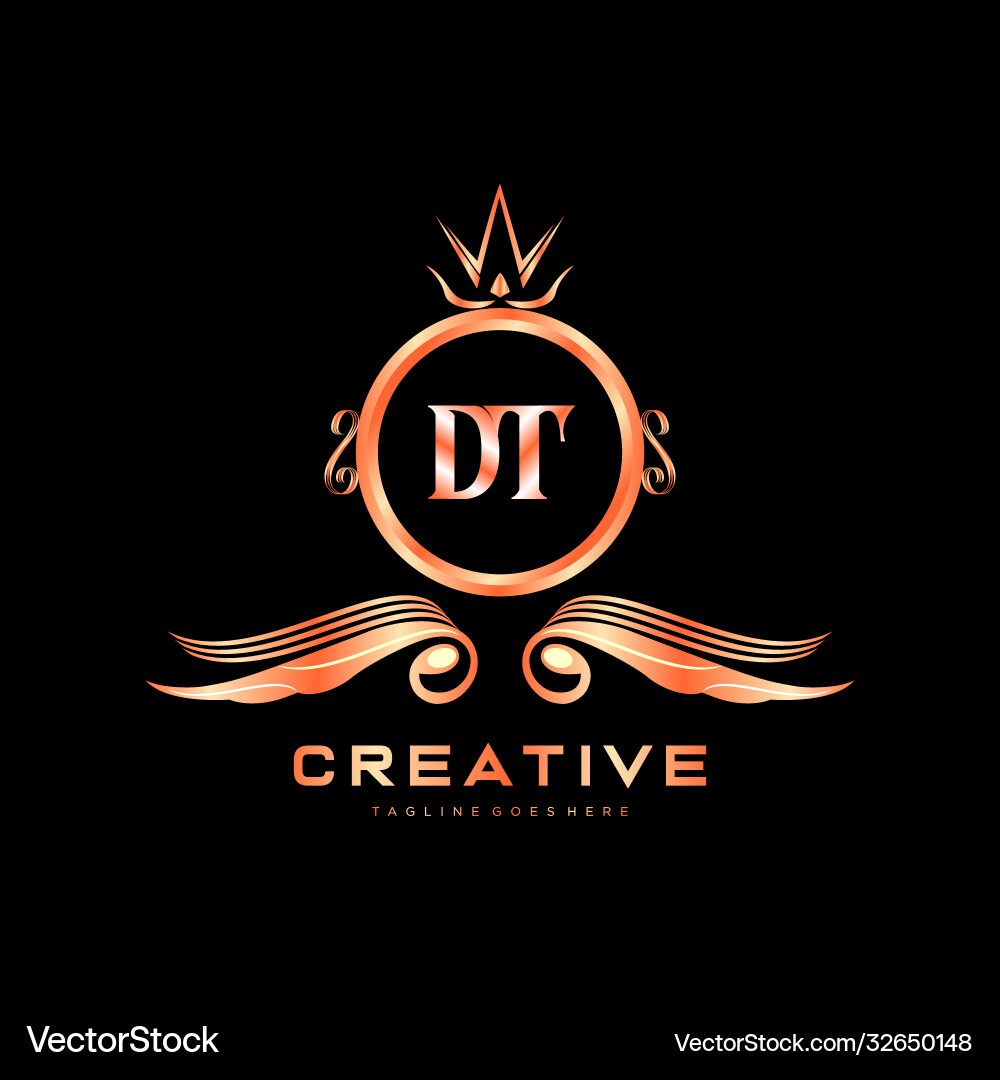 Dt initial logo with colorful circle template Dt initial logo with colorful circle template vector image