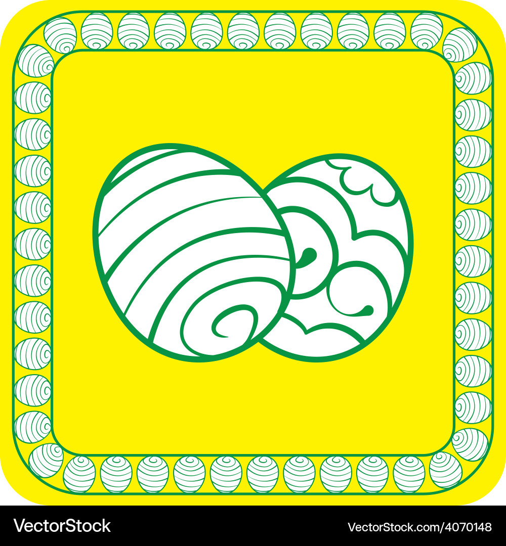 Easter eggs and rectangular frame Vector Image