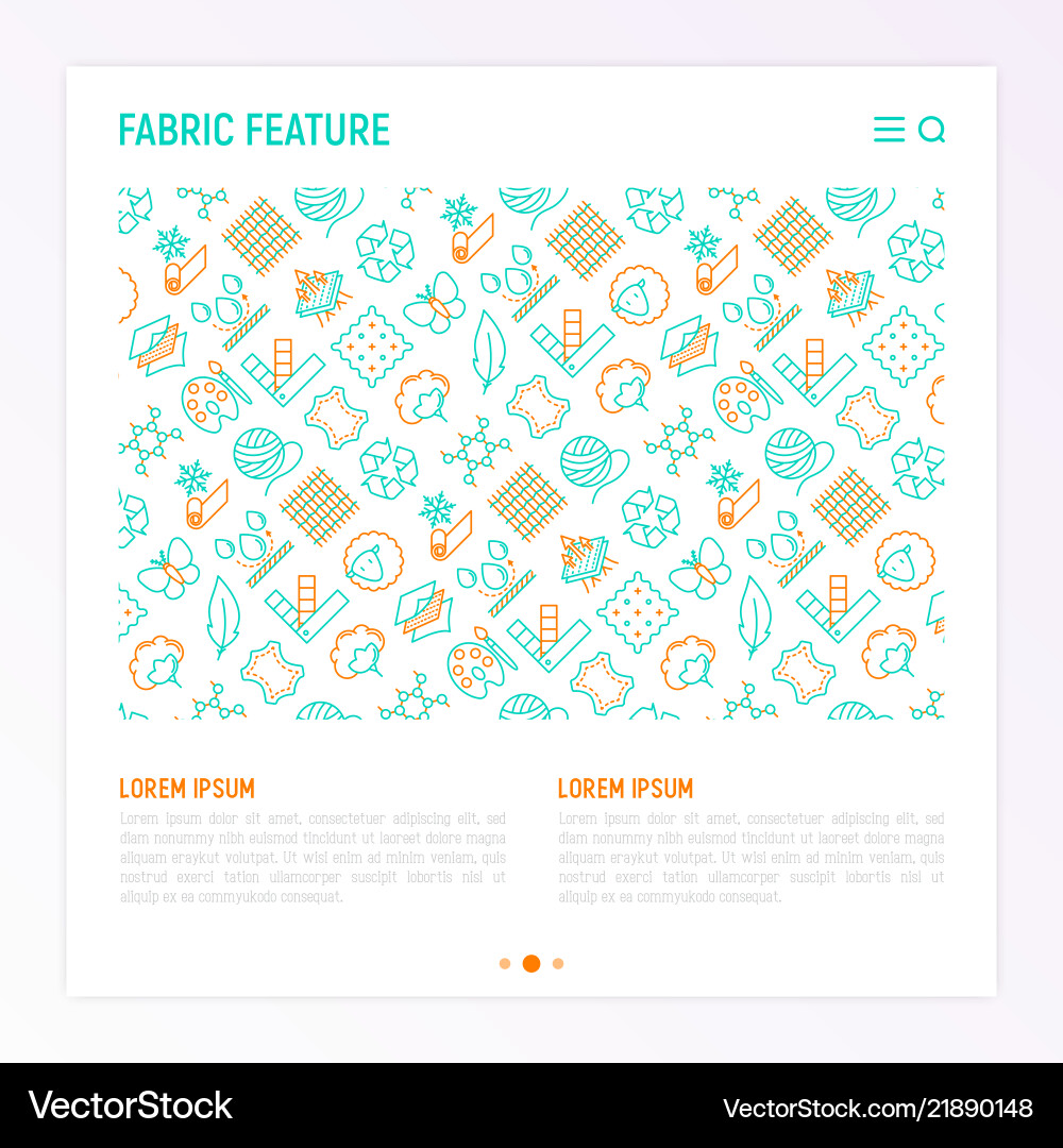 Fabric feature concept with thin line icons Fabric feature concept with thin line icons vector image