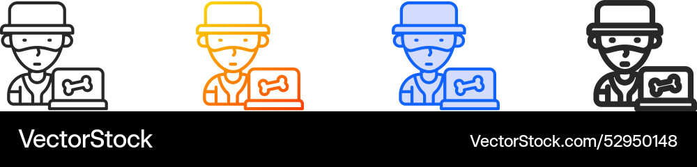 Hacker iconthin linear gradient blue stroke Hacker iconthin linear gradient blue stroke vector image