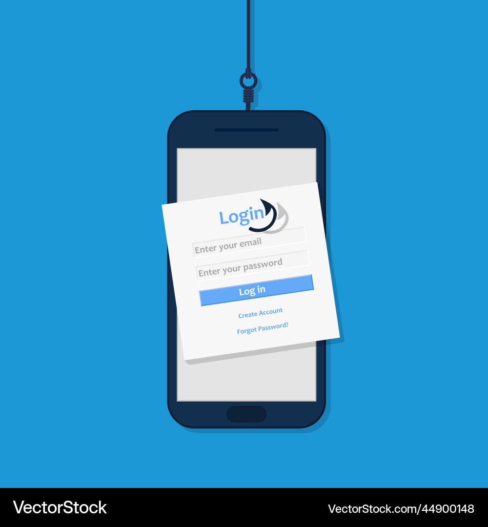 Internet phishing account hacking attempt during Internet phishing account hacking attempt during Vector Image