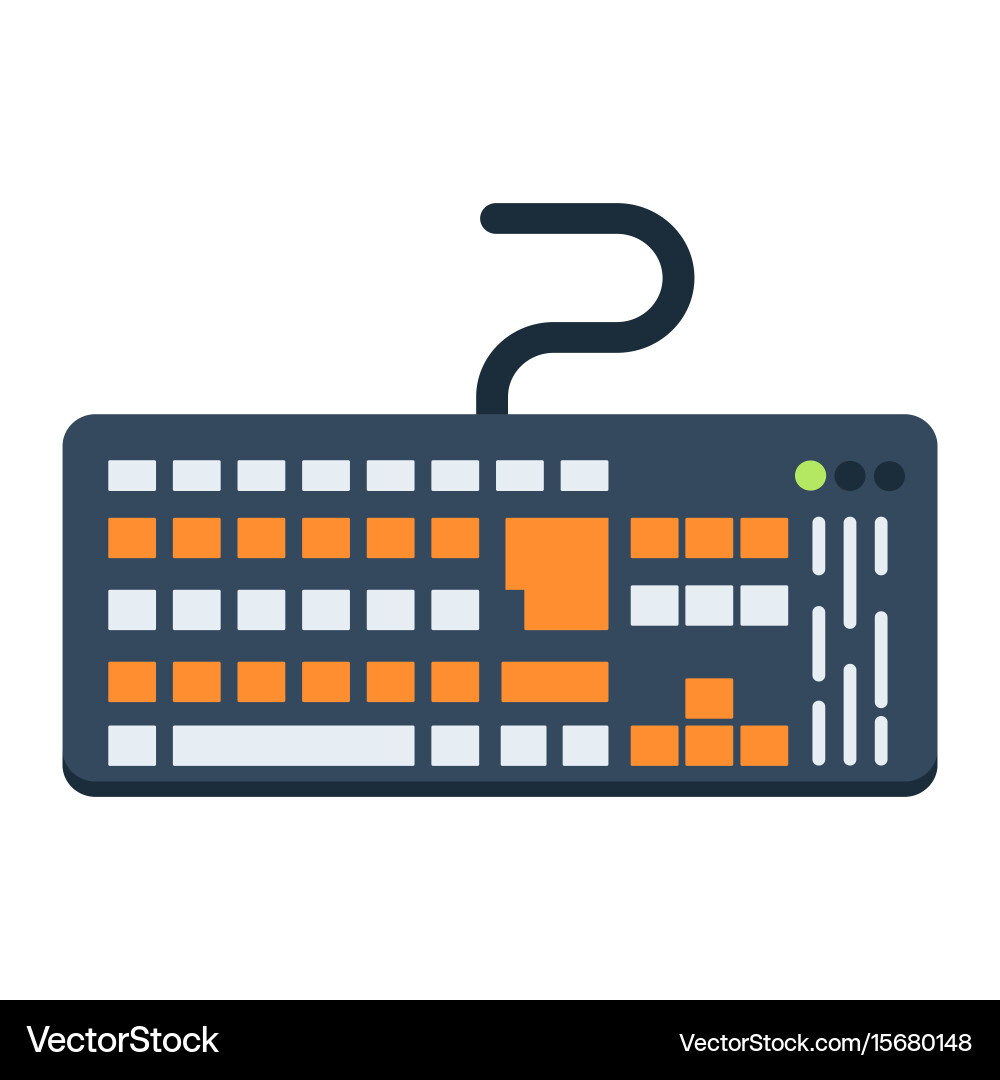Keyboard flat icon button and device vector image