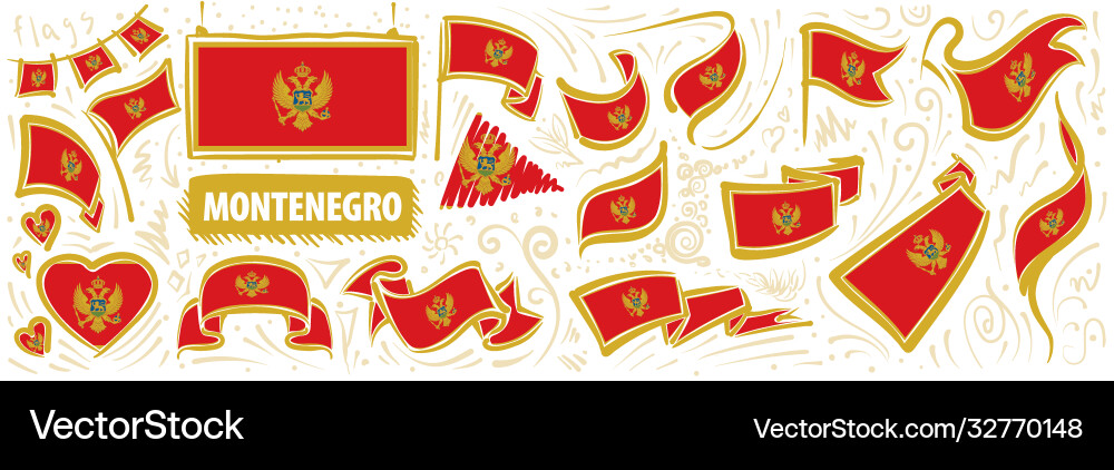 Nationale Flagge montenegro Nationale Flagge montenegro vektorbild